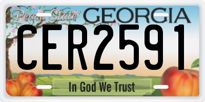 GA license plate CER2591