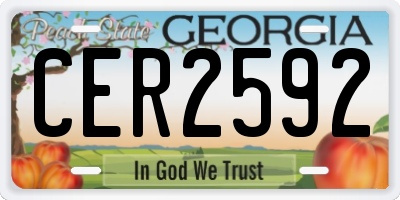 GA license plate CER2592