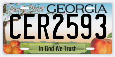 GA license plate CER2593