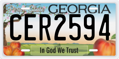 GA license plate CER2594