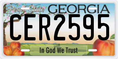 GA license plate CER2595