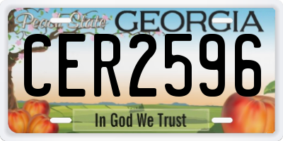 GA license plate CER2596