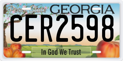 GA license plate CER2598
