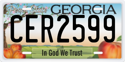 GA license plate CER2599