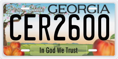 GA license plate CER2600