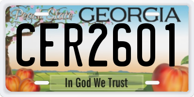 GA license plate CER2601