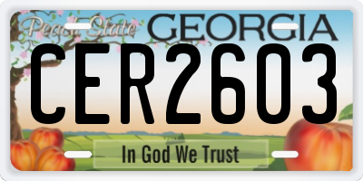 GA license plate CER2603