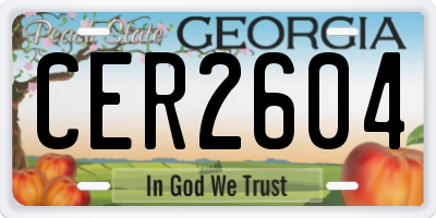 GA license plate CER2604