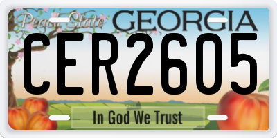 GA license plate CER2605