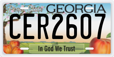 GA license plate CER2607