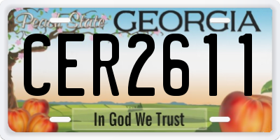GA license plate CER2611