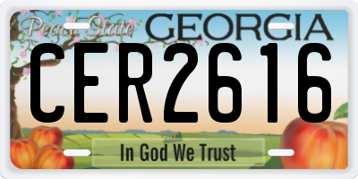 GA license plate CER2616