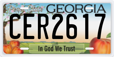 GA license plate CER2617