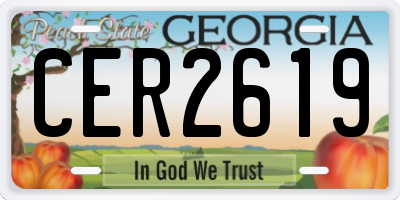 GA license plate CER2619