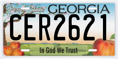 GA license plate CER2621