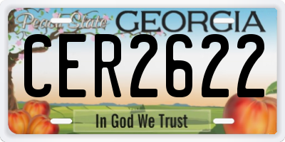 GA license plate CER2622