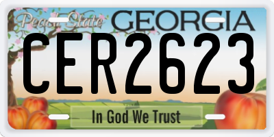 GA license plate CER2623