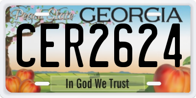 GA license plate CER2624