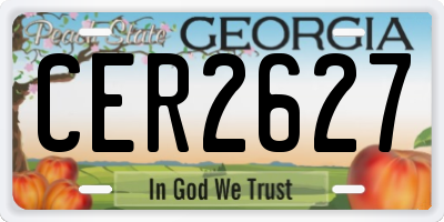 GA license plate CER2627