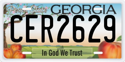 GA license plate CER2629