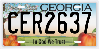 GA license plate CER2637