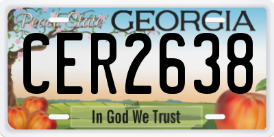 GA license plate CER2638
