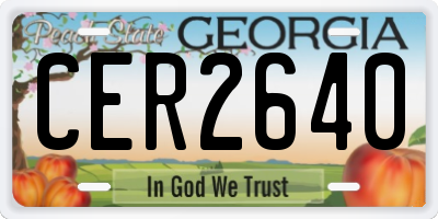 GA license plate CER2640