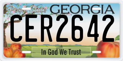 GA license plate CER2642