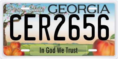 GA license plate CER2656