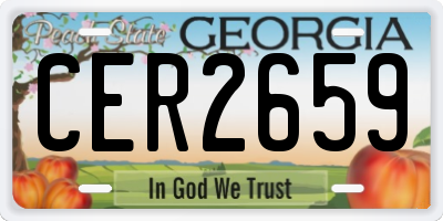 GA license plate CER2659