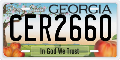 GA license plate CER2660