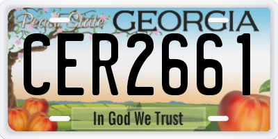GA license plate CER2661