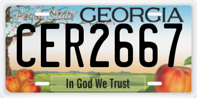 GA license plate CER2667