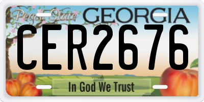 GA license plate CER2676