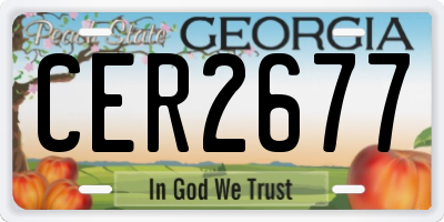 GA license plate CER2677