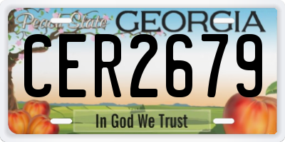 GA license plate CER2679