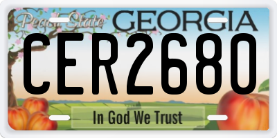 GA license plate CER2680