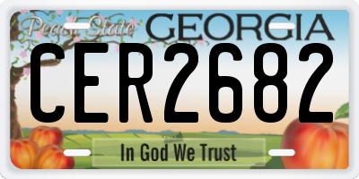 GA license plate CER2682