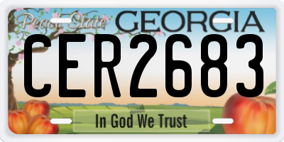 GA license plate CER2683