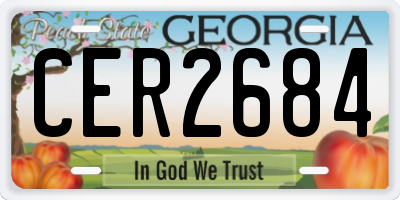 GA license plate CER2684