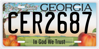 GA license plate CER2687