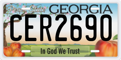 GA license plate CER2690