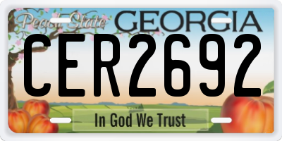 GA license plate CER2692