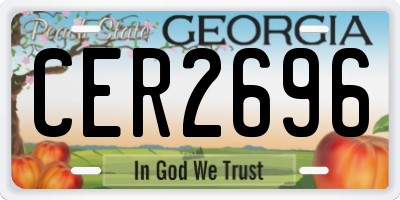GA license plate CER2696