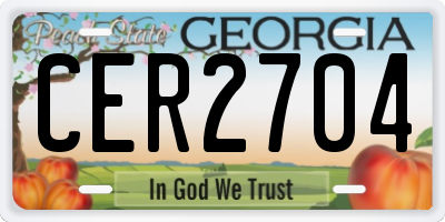 GA license plate CER2704