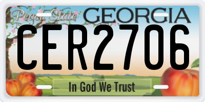 GA license plate CER2706