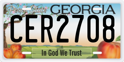 GA license plate CER2708