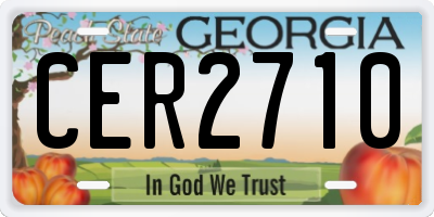 GA license plate CER2710