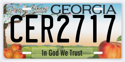 GA license plate CER2717