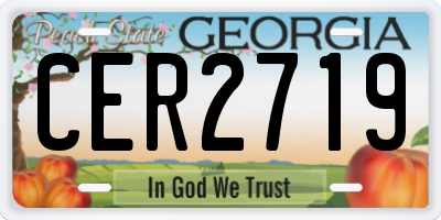 GA license plate CER2719